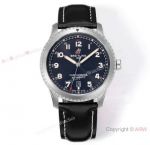 BLS Factory Swiss Made Breitling Aviator 8 eta2824 Men Watch Black Leather Strap